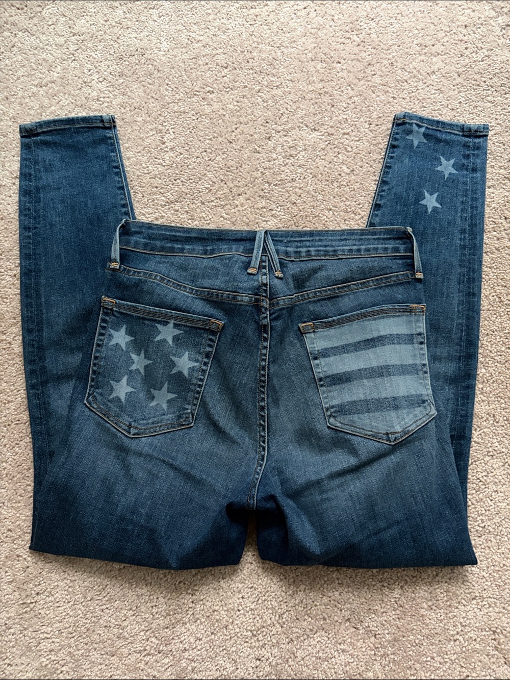 Good American Size 29 Skinny Jeans Star Stripe Pocket